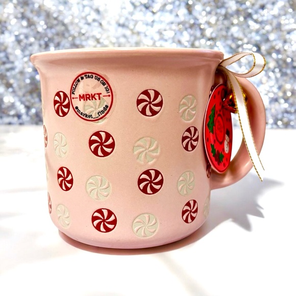 Pink Christmas Peppermint Candy Mug NWT - Picture 1 of 3